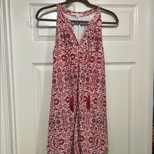 Red and White Halter Mini Sundress for Casual Wear